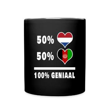 Afghanistan and the Netherlands 100% Genius Flag - Full Colour Mug - black - Front