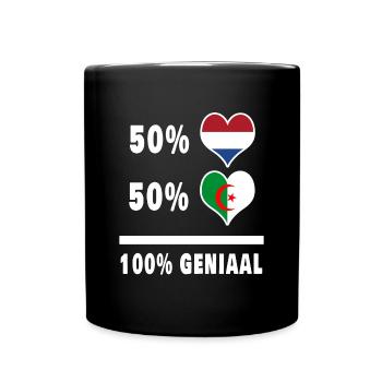 Algeria and the Netherlands 100% Genius Flag - Full Colour Mug - black - Front