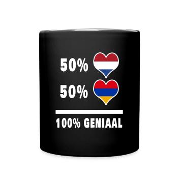 Armenia and the Netherlands 100% Genius Flag - Full Colour Mug - black - Front