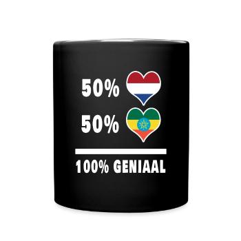 Ethiopia and the Netherlands 100% Genius Flag - Full Colour Mug - black - Front