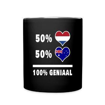 Australie et Pays-Bas 100% Genial Flag - Mug uni - noir - Devant