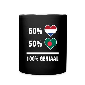 Bangladesh and The Netherlands 100% Genius Flag - Full Colour Mug - black - Front