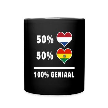 Bolivie et Pays-Bas 100% Genius Flag - Mug uni - noir - Devant