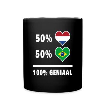 Brésil et Pays-Bas 100% Genius Flag - Mug uni - noir - Devant