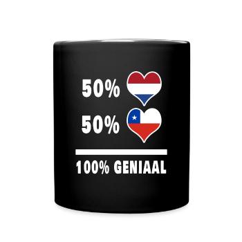Chili et Pays-Bas 100% Genius Flag - Mug uni - noir - Devant