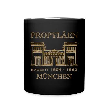 Propyläen, Munich, porte emblématique de la ville, Bavière - Mug uni - noir - Devant