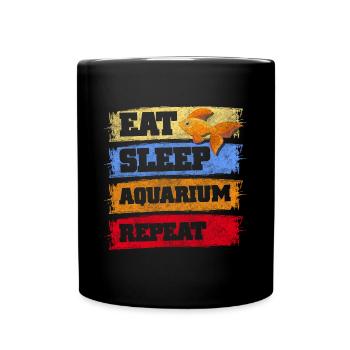 Aquarium Hobby Fisch Haustier - Tasse einfarbig - Schwarz - Vorne