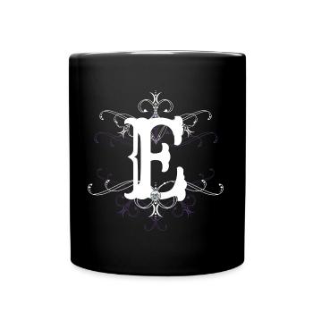 Buchstabe E Buchstabe-E - Tasse einfarbig - Schwarz - Vorne