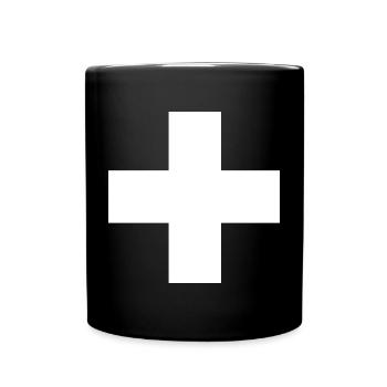 Schweizerkreuz - Tasse einfarbig - Schwarz - Vorne