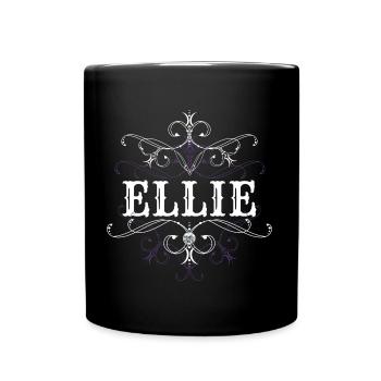 Ellie Surname First Name Personalized - Full Colour Mug - black - Front