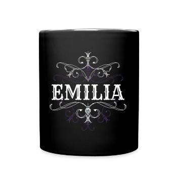 Emilia Surname First Name Personalized - Full Colour Mug - black - Front