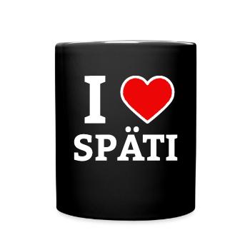 I Love Späti - <3 Heart - Berlin Kultur Humor - w - Tasse einfarbig - Schwarz - Vorne