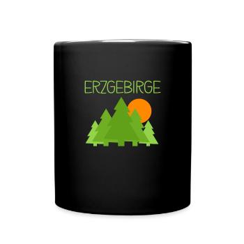 Erzgebirge - Tasse einfarbig - Schwarz - Vorne