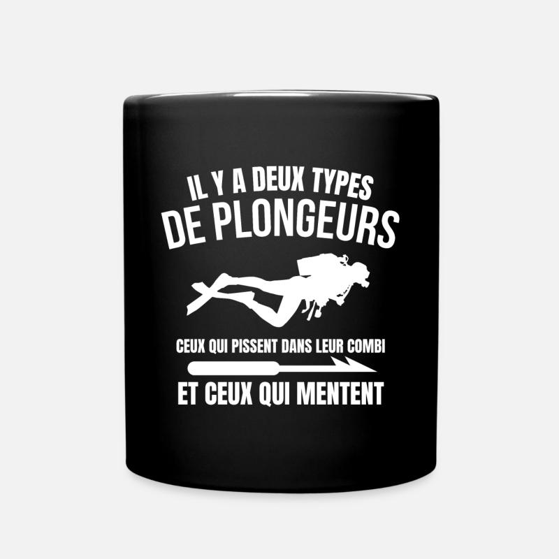 plongée sous-marine, masque de plongée - Mug uni - noir