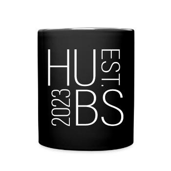 Hubs Est. 2023 Ehepaar Ehemann Hochzeit - Tasse einfarbig - Schwarz - Vorne