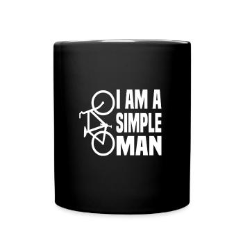 simple man fahrrad - Tasse einfarbig - Schwarz - Vorne