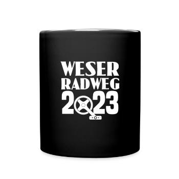 Weserradweg - Tasse einfarbig - Schwarz - Vorne