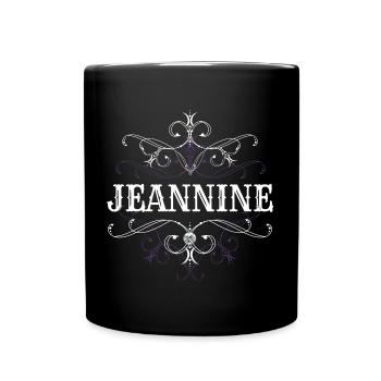 Jeannine Surname First name personalized - Full Colour Mug - black - Front
