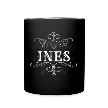 Ines Surname First Name Personalized - Full Colour Mug - black - Front