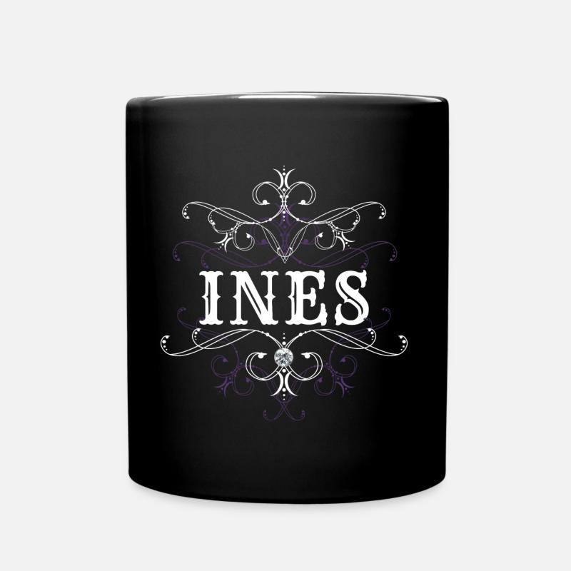 Ines Name Vorname Personalisiert - Tasse einfarbig - Schwarz