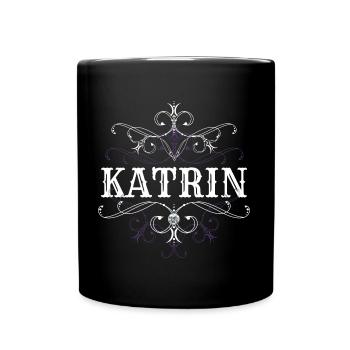 Katrin Surname First name personalized - Full Colour Mug - black - Front