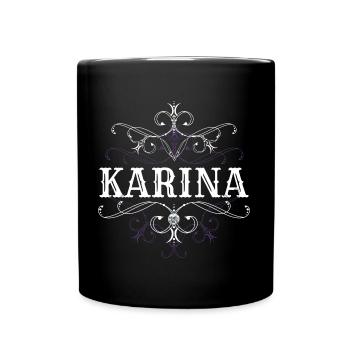 Karina Surname First name personalized - Full Colour Mug - black - Front