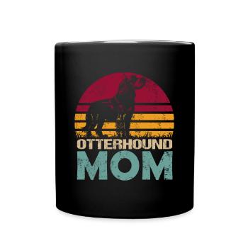 Otterhound Otter Dog Mom Mistress Vintage - Full Colour Mug - black - Front