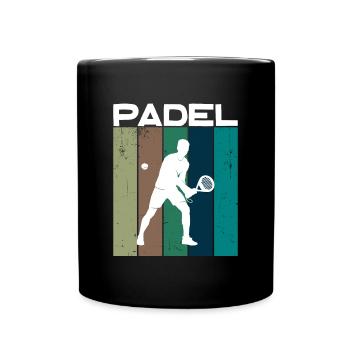 Training Padel Spieler Tennis Schläger Bälle - Tasse einfarbig - Schwarz - Vorne