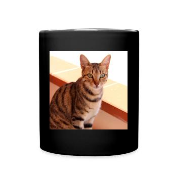 Chat chaton affiche chat carré affiche - Mug uni - noir - Devant