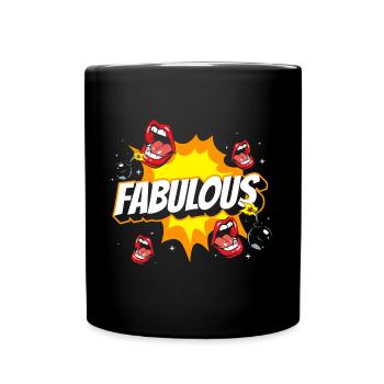 Comicstyle Stil Sprechblase Pow! - Tasse einfarbig - Schwarz - Vorne