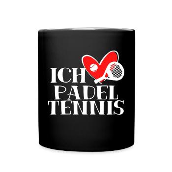 Ich Liebe Padel Statement Herz Sportart Spieler - Tasse einfarbig - Schwarz - Vorne