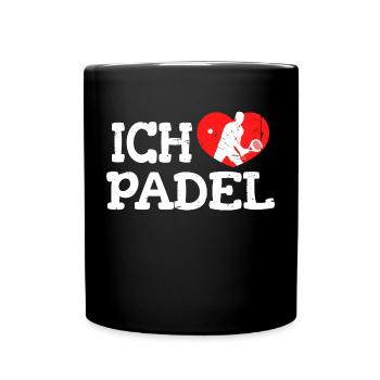 Ich Liebe Padel Herz Statement Schläger Tennis - Tasse einfarbig - Schwarz - Vorne