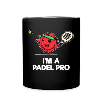 Padel-Tennis Sport Spieler Racket Ball Statement - Tasse einfarbig - Schwarz - Vorne