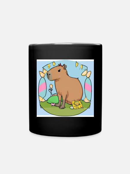 Easter capybara - Full Colour Mug - black