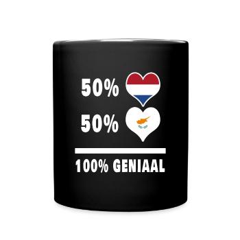 Zypern und die Niederlande 100% Genius Flagge - Tasse einfarbig - Schwarz - Vorne