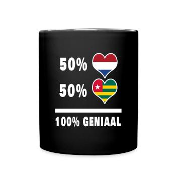 Drapeau 100% Genius du Togo et des Pays-Bas - Mug uni - noir - Devant