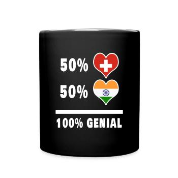 Inde et Suisse 100% Awesome Flag - Mug uni - noir - Devant