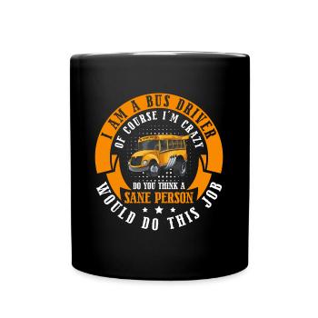Fahrer Omnibus Linienbus Kraftfahrer - Tasse einfarbig - Schwarz - Vorne