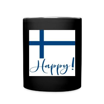 DRAPEAU FINLANDAIS - SIGNE HEUREUX - Mug uni - noir - Devant