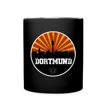 Dortmund Skyline Retro - Full Colour Mug - black - Front