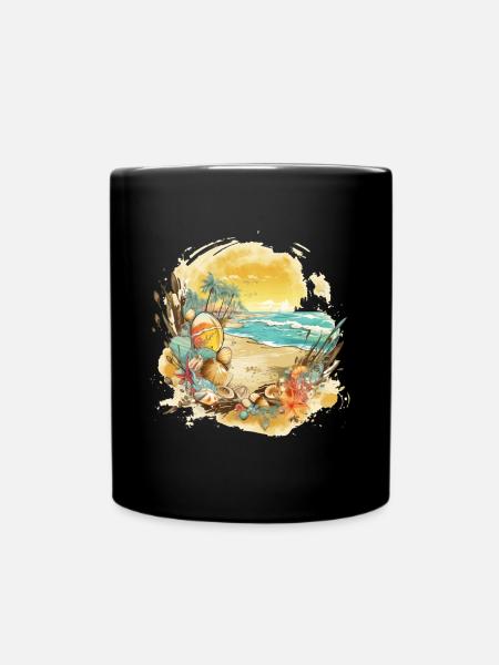 Strandtraum - Tasse einfarbig - Schwarz