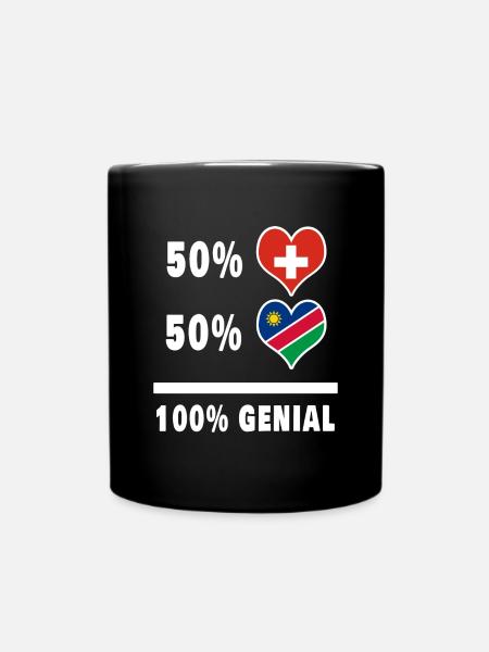 Namibia und Schweiz 100% Genial Flagge - Tasse einfarbig - Schwarz
