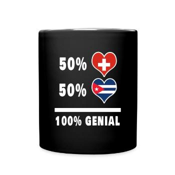 Cuba et Suisse 100% Drapeau Génial - Mug uni - noir - Devant