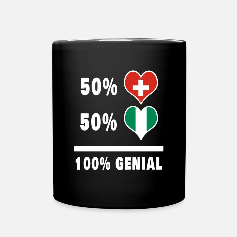 Nigeria et Suisse 100% Awesome Flag - Mug uni - noir