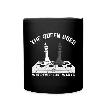 Lusitger Schachspieler Spruch I Schach - Tasse einfarbig - Schwarz - Vorne