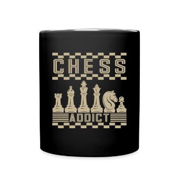 Lusitger Schachspieler Spruch I Schach - Tasse einfarbig - Schwarz - Vorne