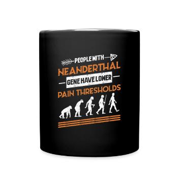Prehistoric Neanderthal paleoanthropology - Full Colour Mug - black - Front