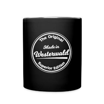 Daheim im Westerwald - Tasse einfarbig - Schwarz - Vorne