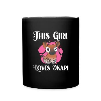 This girl loves okapi - Full Colour Mug - black - Front