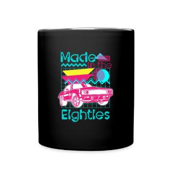 Neon Cool Kostüm Leuchtreklame - Tasse einfarbig - Schwarz - Vorne